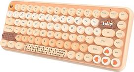 Belaidė "Bluetooth" klaviatūra, miela mini klaviatūra, 84 klavišai, 2,4 GHz belaidis ryšys, apvalūs ABS klavišai, matinis skydelis, ergonomiškas dizainas, skirtas nešiojamiesiems kompiuteriams (gradientinė oranžinė)