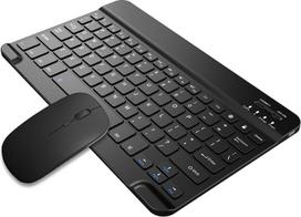 Belaidė klaviatūra ir pelė, ypač plonos, „Bluetooth 5.0“, įkraunamas komplektas su USB-C jungtimi, pritaikytas naudoti su „iPad“, „Mac“, „Windows“ ir „Android“ išmaniaisiais telefonais (10 colių, 78 klavišai, juodos spalvos, „OS 10+“)