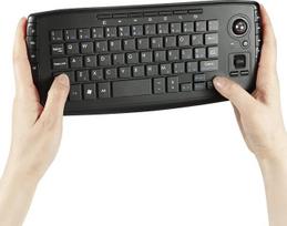 Belaidė mini klaviatūra su 2,4 GHz pelės ratuku ir trackballu, skirta kompiuteriui, „Xbox 360“, „PS3“, „Google“, „Android TV Box“, HTPC, IPTV nuotolinio valdymo pultui; struktūra X; itališkas išdėstymas; QWERTY