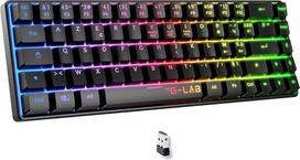 Belaidė membraninė žaidimų klaviatūra „THE G-LAB Keyz Hydrogen“, 60 % dydžio, AZERTY išdėstymas, su apšvietimu, juodos spalvos