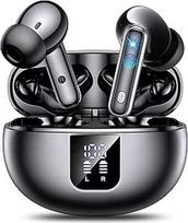 Belaidės "Bluetooth" 5.4 ANC+ENC triukšmo slopinimo ausinės į ausis 360° HiFi Stereo 1 val. greitasis įkrovimas 36 val. žaidimo trukmė Ausinės su LED įkrovimo dėžute S/M/L ausų dangteliai C tipo įkrovimo laidas (juodas)