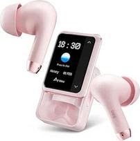 Belaidės "TWS AI Smart Ikko Active Buds" ausinės: "Bluetooth" ryšys, momentinio vertėjo funkcija, 4G SIM kortelė, "WiFi", iki 30 valandų veikimo, ChatGPT, AppSore Pink