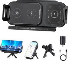 Belaidės automobilinės įkrovikliai su mobiliojo telefono laikikliu, skirti „Galaxy Z Fold 7, 6, 5, 4, 3, 2“ ir „Flip“ modeliams, su įkrovimo funkcija, 15 W, dvi ritės, „QC 3.0“ greitasis belaidis automobilinis įkroviklis, skirtas „Z Fold/Flip 7, 6, 5, 4,