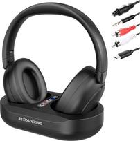 Belaidės TV ausinės, belaidės TV ausinės su įkrovimo stotimi, siųstuvas, TV ausinės per ausis, skirtos senjorams, 50 valandų "Bluetooth" ausinės, suderinamos su visais