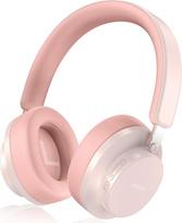 Belaidės „Bluetooth“ ausinės su triukšmo slopinimu, „Bluetooth“ ausinės su mikrofonu, belaidės ausinės su triukšmo slopinimu, 65 valandų grojimo laikas, aiškūs skambučiai, patogus dizainas kelionėms (rožinės spalvos)