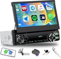 Belaidis "Carplay" "Android" automobilio veidrodžio ryšys, 7 colių išplečiamas ekranas, automobilinis radijas su ekranu "Bluetooth 5.0/USB/FM/AUX