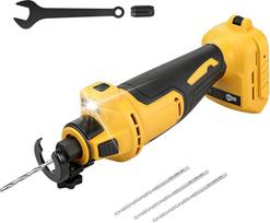 Belaidis gipso kartono pjovimo įrankis, suderinamas su „DEWALT“ 18 V ir 20 V akumuliatoriais, 30 000 aps/min bešepetėlis gipso kartono pjoviklis, 15–35 mm gylio reguliuojamas rotacinis pjūklas, skirtas medžiui, lakštiniams medžiagoms ir plastikui