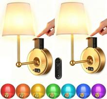 Belaidis LED sieninis šviestuvas vidaus patalpoms su nuotolinio valdymo pultu, jutikliniu valdymu ir laikmačiu, reguliuojamu CCT ir RGB apšvietimu, USB įkraunamu akumuliatoriumi; įkraunamas sieninis šviestuvas, skirtas miegamajam, prieškambariui ir svetai