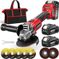 Belaidis kampinis šlifuoklis, 21 V, 10 000 aps/min, akumuliatorinis lankstus pjovimo šlifuoklis, skersmuo 125 mm, bešepetėlis variklis, 3 greičio lygiai, greito atjungimo apsauga, vibraciją slopinanti rankena, skirtas tiksliam pjovimui ir šlifavimui