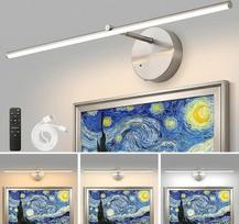 Belaidis paveikslų apšvietimas su nuotolinio valdymo pulteliu 60 cm LED paveikslų apšvietimas su 3 spalvų temperatūromis 8000 mAh įkraunamas akumuliatoriaus laikmatis Dimmable Battery Operated Picture Lamp for Painting Artworks Portrait