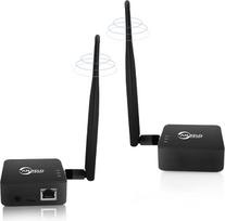 Belaidis tiltas, 2,4 GHz taškas-taškas lauko "WiFi" tiltas (1 km atstumas) - idealiai tinka PtP/PtMP ryšiams su didelio stiprumo antena, C tipo adapteriu, 2 x RJ45 Ethernet prievadais (2 vnt.) (juoda)