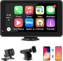 Belaidis „Apple CarPlay“ ir „Android Auto“, 7 colių nešiojamas „CarPlay“ ekranas su 720P galinio vaizdo kamera, palaiko „Bluetooth“, „AirPlay“/„Mirror Link“, „Siri“/„Google“ balso valdymą, GPS, FM, AUX