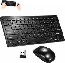 Belaidžio klaviatūros ir pelės rinkinys, 2,4 GHz, itin plona, QWERTY išdėstymo, nešiojama belaidė klaviatūra su 78 klavišais, USB imtuvas, apsauginis dėklas klaviatūrai, skirta stacionariems kompiuteriams, nešiojamiesiems kompiuteriams ir TV priedėliams