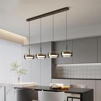 Bellastein Modernus LED pakabinamas šviestuvas Krištolo stiklo pakabinamas šviestuvas Valgomojo stalo šviestuvas LED pakabinamas šviestuvas Dimmable su nuotolinio valdymo pulteliu Reguliuojamas aukštis virtuvės salos biurui Valgomasis kambarys Virtuvės lu