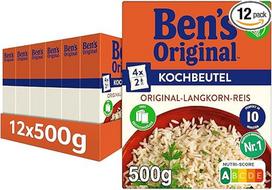 BEN'S ORIGINAL Cooking Bag 10 Minutes Original Long Grain Rice 12 x 500 g