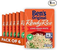 BEN'S ORIGINAL Ready Rice Original Long Grain White Rice Easy Dinner Side 250 ml maišelis (6 vnt.)