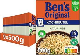 BEN'S ORIGINAL™ Natūralūs ryžiai maišeliuose 9 x 500 g