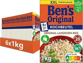 BEN'S ORIGINAL™ Originalūs ilgagrūdžiai ryžiai 20 minučių virimo maiše 6 x 1 kg