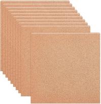 BENECREAT, 10 vnt. pakuotė: kvadratiniai kamštiniai padėkliukai, 300 x 300 mm, 2 mm storio smėlio rudos spalvos kamštinė plokštė, izoliuota kamštinė plokštė, skirta skelbimų lentoms, sienų dekoravimui ir rankdarbiams