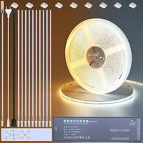 BENLUN 24 V CCT COB LED juosta grindų spintelės apšvietimui Virtuvė 10 m, pjaustoma 2700K-6500K balta LED juosta CRI 93 su reguliatoriumi ir maitinimo šaltiniu, skirta spintelės apšvietimui, akustinėms plokštėms, spintai