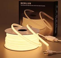 BENLUN AC 230 V COB LED juosta, skirta lauko sąlygoms, atspari vandeniui, 20 m, 200 W | 3000 K šiltai balta LED juosta lauko sąlygoms, CRI 90+, tiesioginis prijungimas prie 220 V tinklo, skirta patalpų ir lauko dekoratyviniam apšvietimui