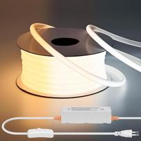 BENLUN CCT COB LED juosta, 230 V, pieno baltumo spalvos, su vandeniui atspariu išoriniu apvalkalu, 20 m