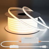 BENLUN CCT COB LED juosta, 230 V, šlifuoto paviršiaus, permatoma, atspari vandeniui, 20 m