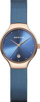 Bering Damen Quarz Uhr | Armbanduhr 26 mm Edelstahlgehäuse und Zifferblatt | Milanaisearmband | Saphierglas | 3 ATM | 13326