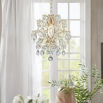BESTIER Auksinis modernus pakabinamas šviestuvas Crystal Raindrop Lighting Lubų šviestuvas Valgomasis kambarys Vonios kambarys Miegamasis Gyvenamasis kambarys Reikalingos 1 E27 lemputės D 32 cm x H 40 cm
