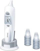 Beurer FT 58 Ear Thermometer & BM 27 Upper Arm Blood Pressure Monitor with Cuff Seat Control, for Upper Arm Circumference of 22-42 cm, Risk Indicator, Arrhythmia Detection, Message of Application