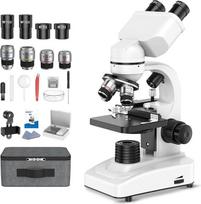 Binokulinis sudėtinis mikroskopas suaugusiesiems ir vaikams: 40X-1000X profesionalus binokulinis mikroskopas su mechaniniu stalu ir LED apšvietimu - dėklas studentams, laboratorijoms, mokykloms, namų ūkiams