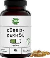 bioKontor – Ekologiškos moliūgų sėklų aliejaus kapsulės, didelė dozė, 400 vnt. – 1000 mg – tinka veganams | 6 mėnesių atsarga – 1000 mg paros dozė – šalto spaudimo natūralus moliūgų sėklų aliejus – pagaminta Vokietijoje – moliūgų sėklų aliejaus kapsulės