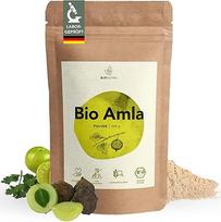 BIONUTRA Ekologiški Amla milteliai - 250g Amalaki (Indijos agrastai), kontroliuojami likučiai, veganiški, be priedų, ekologiškas žalias maistas, ES ekologinis sertifikatas, be glitimo ir laktozės, natūralus vitamino C kiekis