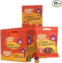 Birkengold guminukai be cukraus | 10 x 50 g | Veganai | Be želatinos | Saldinti maltitoliu ir ksilitoliu | Vyno guma be cukraus | Natūralūs ingredientai | Saldumynai be cukraus, idealiai tinkantys vaikams