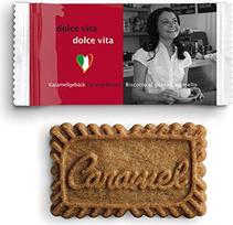 Bistrobiscuit Karameliniai pyragėliai Dolce Vita | 200 atskirai porcijuotų sausainių | Unikalus traškus skonis | Vegan | 6 skirtingi dizainai dėžutėje