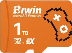 BIWIN „Amber ME300“ „microSD Express“ kortelė, 1 TB, skaitymo greitis iki 900MB/s, rašymo greitis iki 800MB/s, SD 7.1, PCIe Gen3x1 ir UHS-I/C10/V30/U3/A1