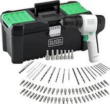 Black+Decker reviva 12V Akku-Bohrschrauber REVDD12ASTB (nachhaltiger Bohrschrauber aus 50% recyceltem Plastik1, 10+1 Drehmomentvorwahl, integrierter Akku, inkl. Ladegerät, 80-tlg. Zubehörset & Koffer)