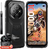 Blackview FORT 1 Android 15 lauko išmanusis telefonas, 10000 mAh lauko mobilusis telefonas be sutarties 12GB + 128GB/2TB, Gemini AI 6,56 colių 90Hz statybvietės mobilusis telefonas, NFC/FOTA/390g/Tri kortelės