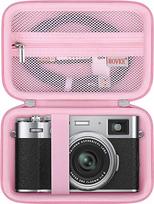 BOVKE dėklas, suderinamas su skaitmeniniu fotoaparatu Fujifilm X100VI X100V, papildoma tinklelio kišenė įkrovimo kabeliui, rožinės spalvos, portfeliai