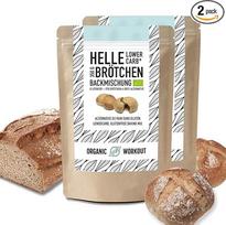 Bright Mažiau angliavandenių turinčios duonos kepimo mišinys, 2 x 350 g, su rūgpieniu, ekologiškas, veganiškas, be glitimo, daug baltymų turinti kaimiška duona, maistas be grūdų, ekologiška treniruotė