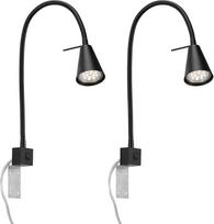 BRILONER - LED Leselampe mit Schalter am Gehäuse, schwenkbar, GU10 4,7W, 400lm, warmweißes Licht, Wandleuchte Innen, Wandlampe, Bettlampe, Lampe Bett, Leselicht, Nachttischlampe, 40,3 cm, Schwarz