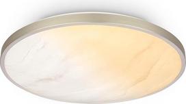 BRILONER - LED lubų šviestuvas su nuotolinio valdymo pulteliu, reguliuojamas apšvietimas, marmuro išvaizda, CCT nuo šiltos baltos iki neutralios baltos spalvos, LED šviestuvas, lubų šviestuvas, svetainės šviestuvas, miegamasis, 38 x 7 cm, matinis nikelis