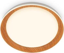 BRILONER - LED lubų šviestuvas su permatoma medžio apdaila, šiltai balta šviesa, 24 W, 2600 lm, LED šviestuvas, lubų šviestuvas, svetainės šviestuvas, virtuvės šviestuvas, lubų apšvietimas, 43 x 8 cm (D x H), medis