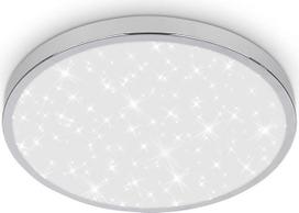 BRILONER - LED vonios kambario lubų šviestuvas su netiesiogine šviesa, IP44 apsauga nuo purslų, neutrali balta šviesos spalva, lubų šviestuvas, vonios kambario šviestuvas, virtuvės šviestuvas, drėgnų patalpų šviestuvas, 24 x 6 cm, chromas