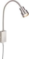 BRILONER Leuchten 2085-012 Lovos šviestuvas, sieninis šviestuvas, skaitymo lempa su lanksčia rankena, įjungimo / išjungimo jungiklis su jutikline funkcija, 1x LED/GU10, 5 W, 400 liumenų, 3000 kelvinų, metalas, matinis nikelis