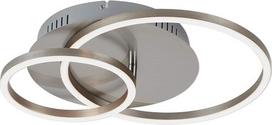 BRILONER Leuchten 3222-012 LED lubinis šviestuvas, reguliuojamo ryškumo su atminties funkcija, 1 pasukamas LED modulis, 30 vatų, 2 400 liumenų, 3 000 kelvinų, matinis nikelis, 390 x 300 x 80 mm (ilgis x plotis x aukštis), matinis nikelis