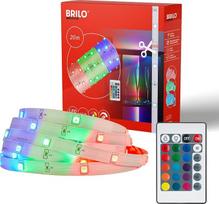 BRILONER – 20 m ilgio LED juosta su nuotolinio valdymo pultu, spalvingos RGB šviesos spalvos, lipni, LED juosta, kambario dekoravimas, žaidimai, juosta, vakarėlio dekoravimas, šviesos juosta, balta