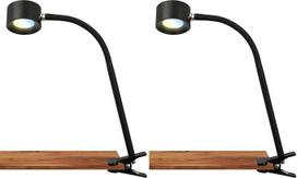 BRILONER – LED stalo lempa su baterija, magnetiniu tvirtinimu, besisukanti 360 laipsnių kampu, su šviesos reguliavimo funkcija, CCT, skaitymo lempa, bevielė, lempa su spaustuku, naktinė lempa, skaitymo šviesa, vaikams, 44 cm aukščio, juoda