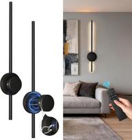 BRIMAX, 2 vnt. LED sieninių šviestuvų su baterijomis, skirtų vidaus patalpoms, 70 cm, juodi, belaidžiai