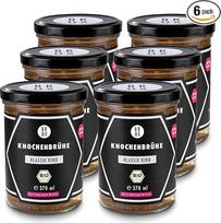 BROX Bone Broth Beef Organic [6 x 370 ml] - 24 val. virta, Vokietija - kolagenas ir amino rūgštys - jautienos sultinys iš ganyklų - aukščiausios kokybės kaulų sultinys